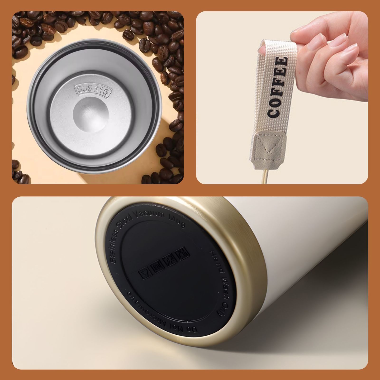 316 stainless steel double drink coffee cup