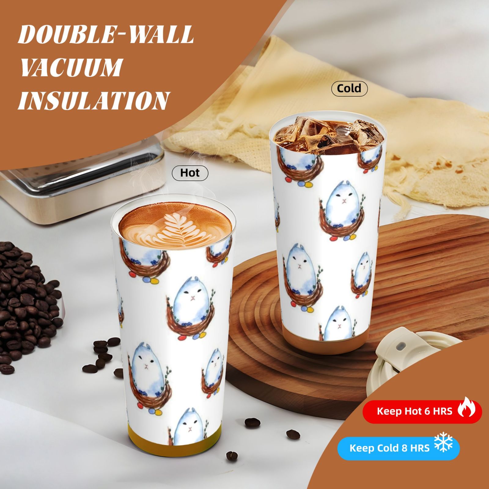 316 stainless steel double drink coffee cup