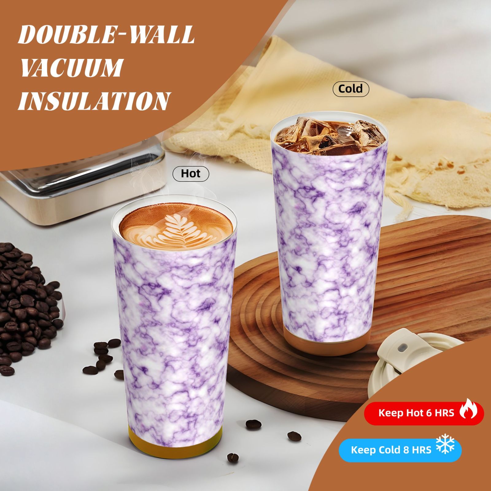 316 stainless steel double drink coffee cup